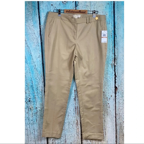 MICHAEL KORS NWT Khaki Straight Leg Pants - Picture 3 of 13